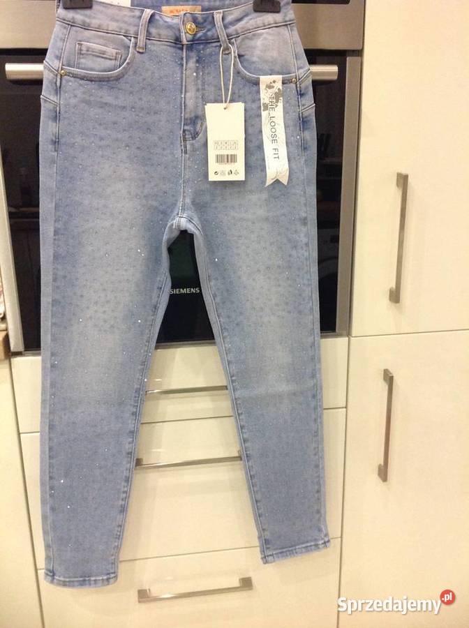 Spodnie Rurki Jeans Damskie M Sara 2728 Mieniące Rozmiar 38(M) Nowa Sól