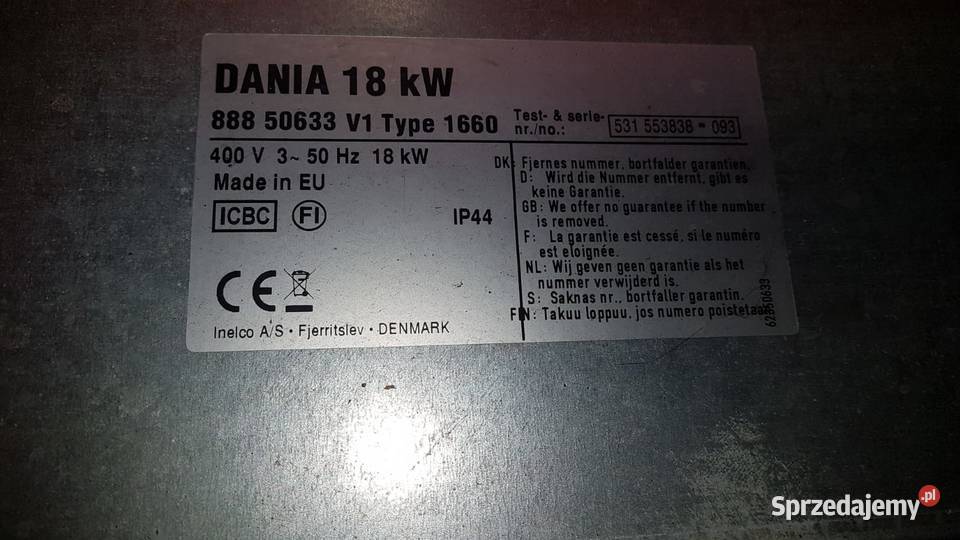 nagrzewnica elektryczna 18kW 18 kW Dania 2sztuki lubuskie