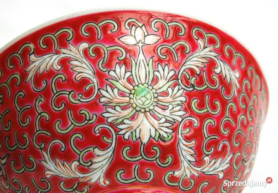 Chińska miska burgundowa ręcznie malowana Lublin