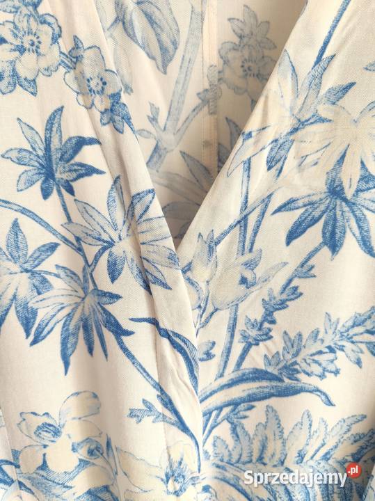 Sukienka kopertowa HM 42 błękitny wzór Rozmiar 42(XL) Szczecin sprzedam