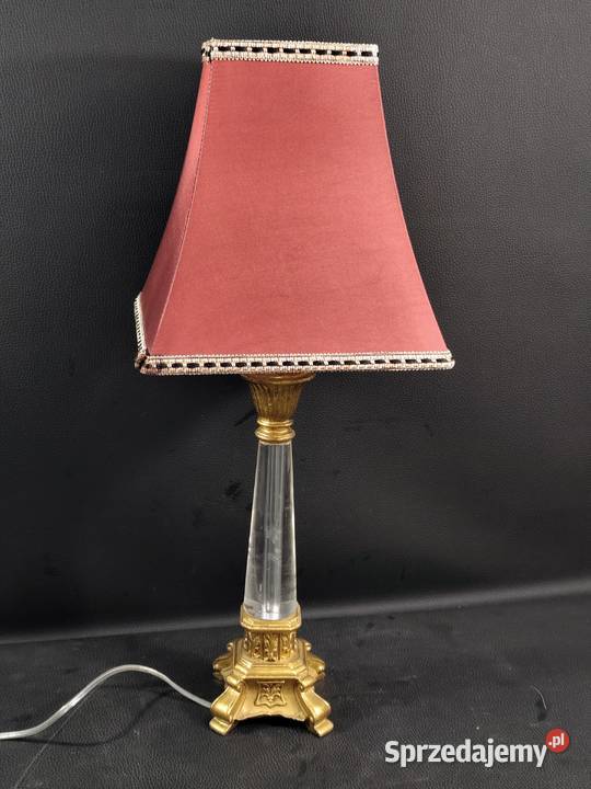 Stylowa Lampa Stołowa Vintage Lucite Akryl i Poddębice