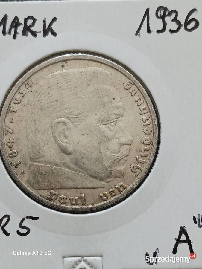 5 Marek Niemcy Paul von Hindenburg 1936 rmen A Konin