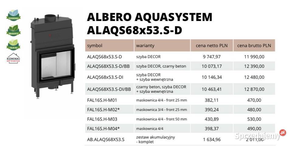 HITZE Wkład kominkowy z płaszczem wodnym ALAQS Poznań