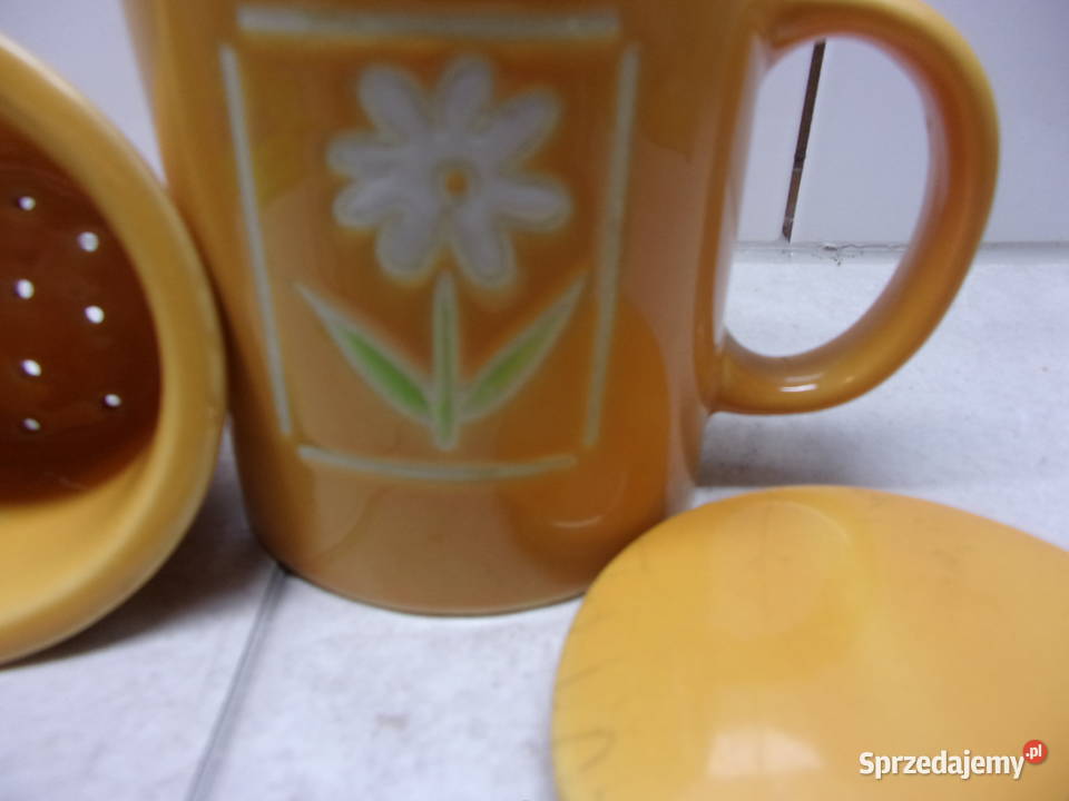 KUBEK ceramiczny z zaparzczem i sitkiem Warszawa