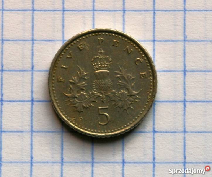 5 PENSÓW FIVE PENCE 2005 WIELKA BRYTANIA Numizmatyka Piszczac