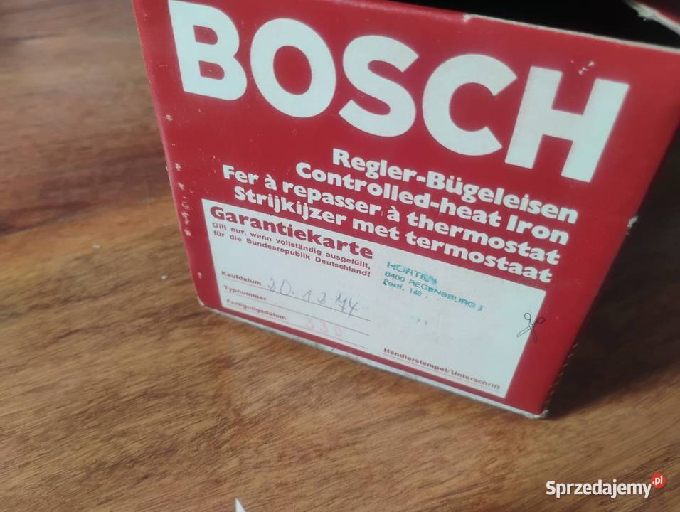 Stare Żelazko Bosch pudełko instrukcja 1977 Piekoszów
