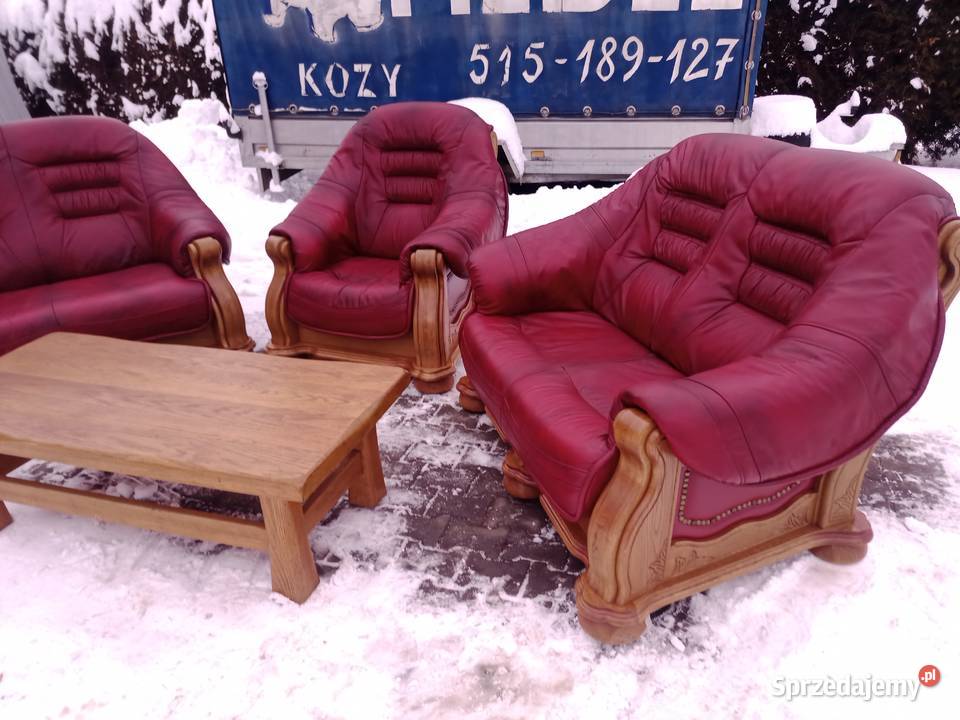 Komplet Wypoczynkowy KLER 321 i Pufa i Ława Dąb śląskie Kozy