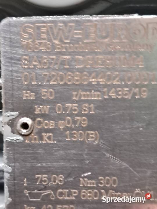 Motoreduktor 075 kW19 obr Leszno