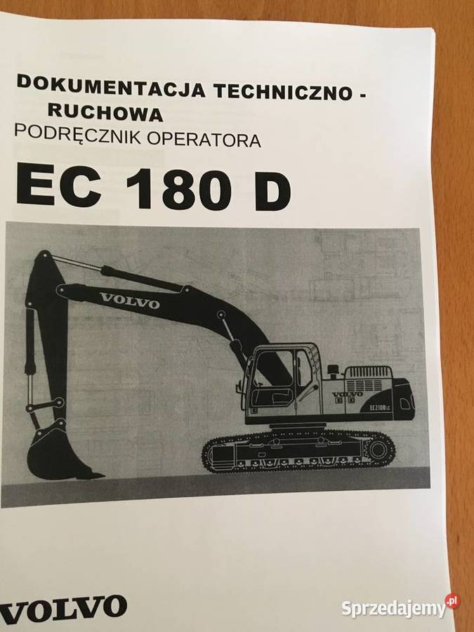 dtr instrukcja obsługi koparka volvo EC180D i zachodniopomorskie Szczecin sprzedam