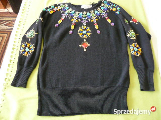 Sweterek bluzka wyszywana Bluzki i koszule Myszków