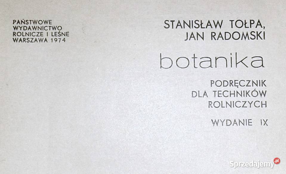 Botanika J Radomski S Tołpa Chełm