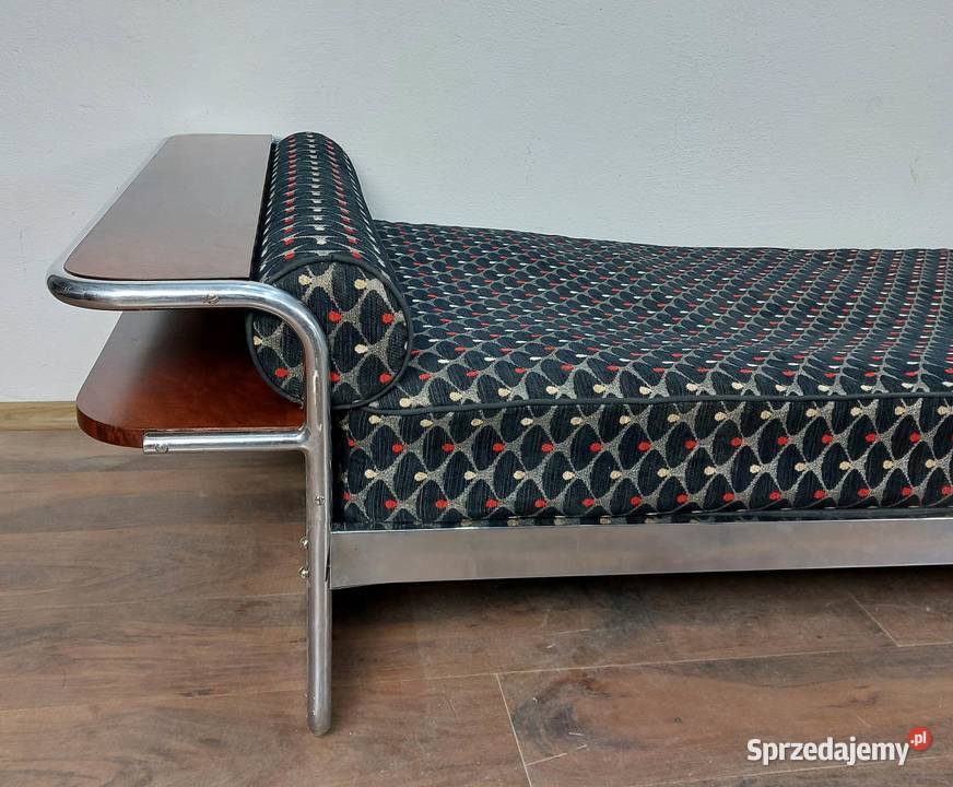 Thonet Sofa Łóżko Tapczan Renowacji Orzech Chrom Meble