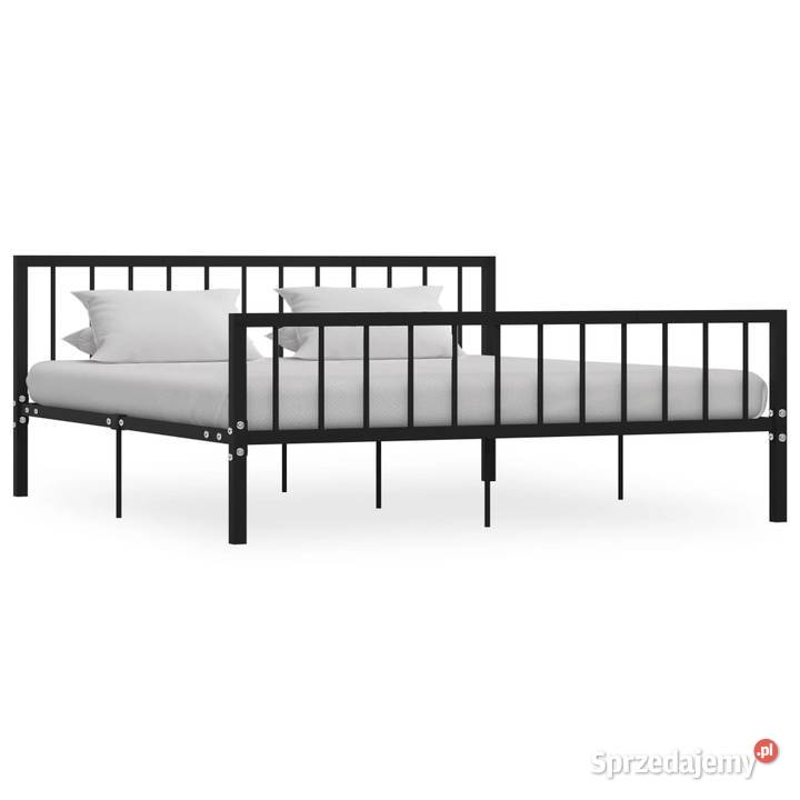 vidaXL Rama łóżka, czarna, metalowa, 180 x 200 cm (284573)