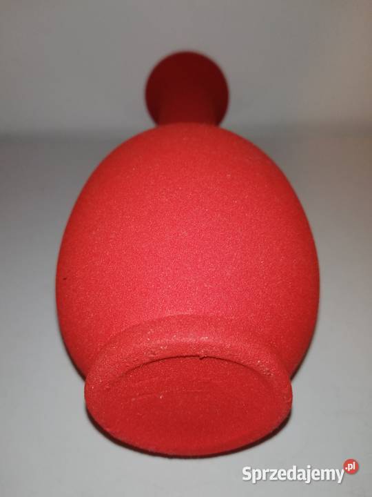 Wazonik czerwony z epoki PRLkolorowe Warszawa