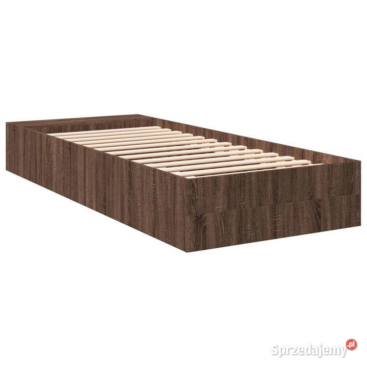 Rama łóżka brązowy dąb materiał drewnopochodny