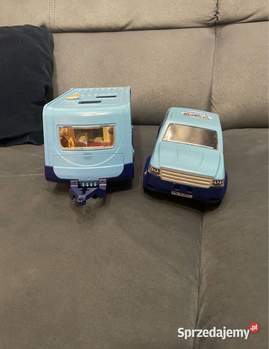 Auto Playmobil z przyczepą kempingową niebieski Łódź
