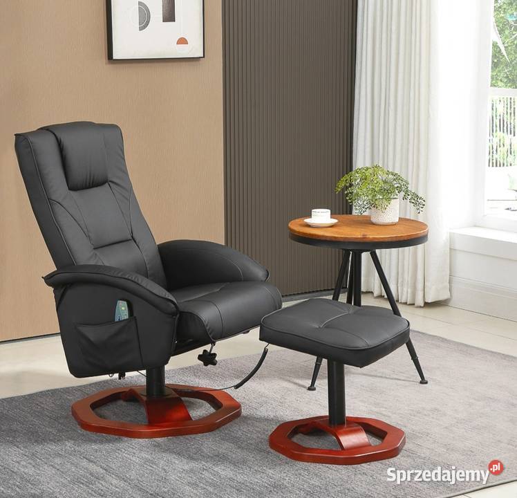 Fotel masujący z podnóżkiem 10 punktów masażu