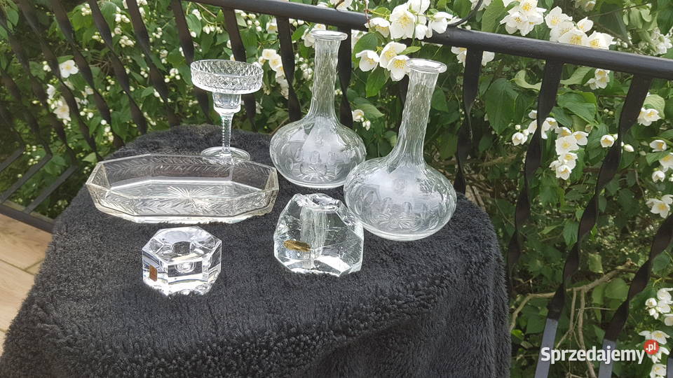 Kruształy świeczniki miseczka karafki Myszków