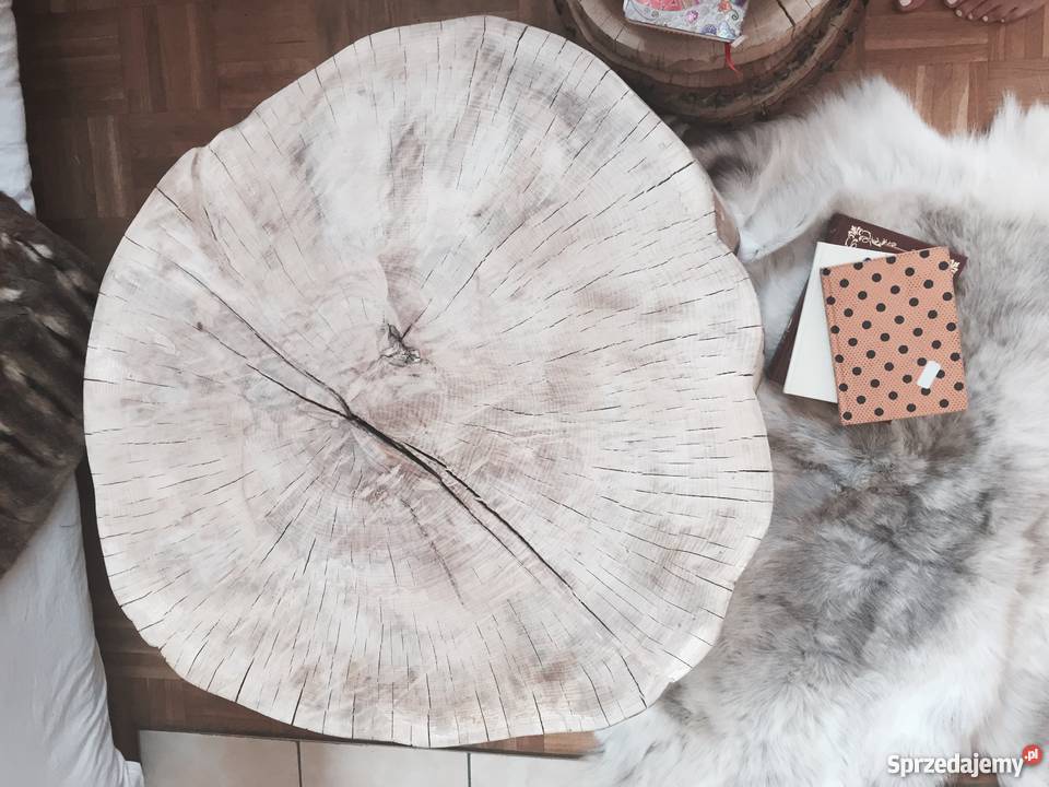 Stolik drewniany pien Akcesoria meblowe Wrocław