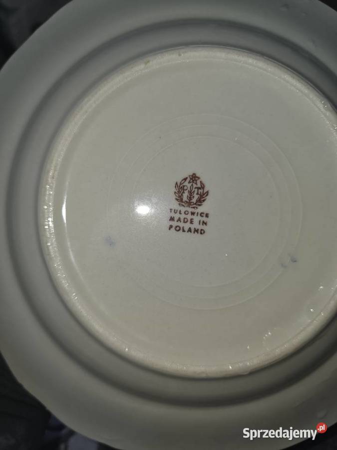 Talerze Tułowice PRL Niebieskie Kwiaty Vintage Prudnik