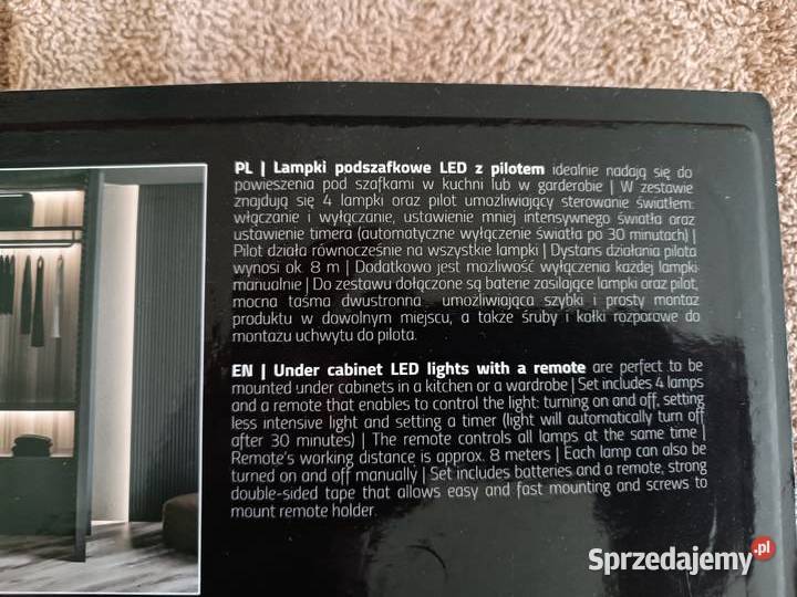 LAMPKI PODSZAFKOWE LED Z PILOTEM LETHE ZESTAW 4 Kędzierzyn-Koźle
