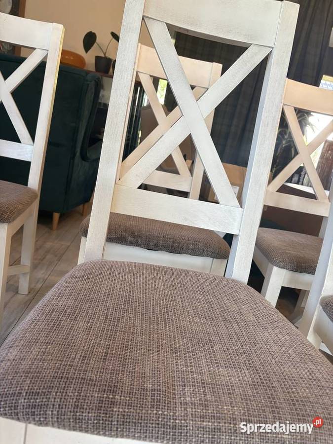 Krzesła drewniane Krysiak Provance 6 sztuk Krzesła opolskie Sieroniowice