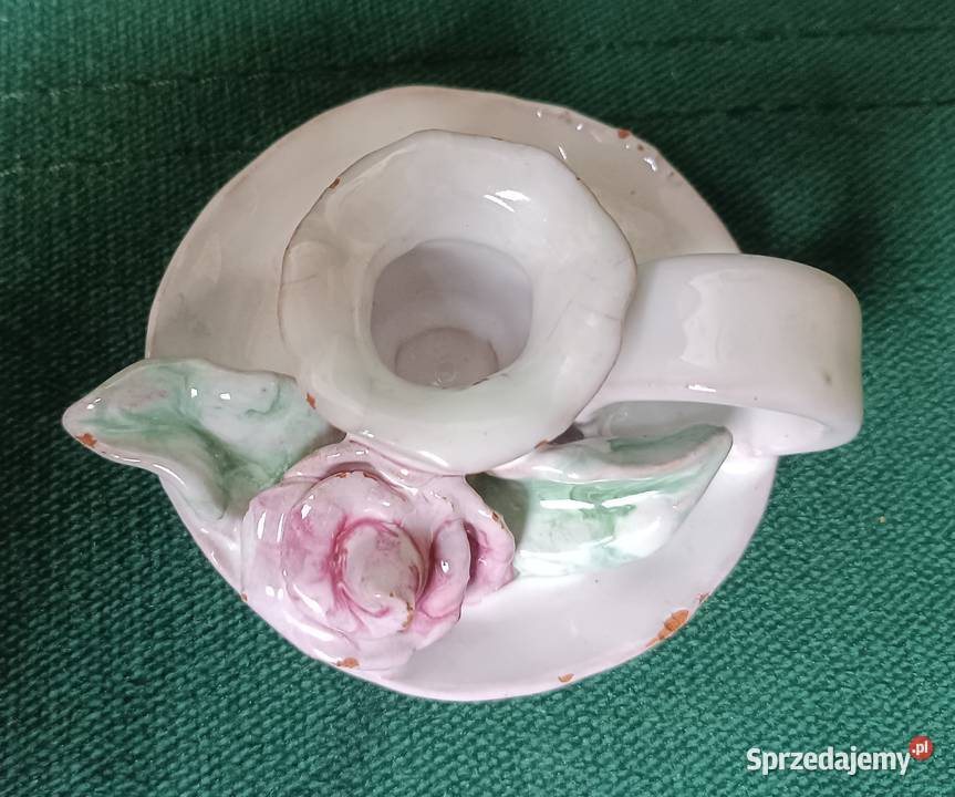 Porcelanowy świecznik ala Capo Di Monte Alka Zbylitowska Góra