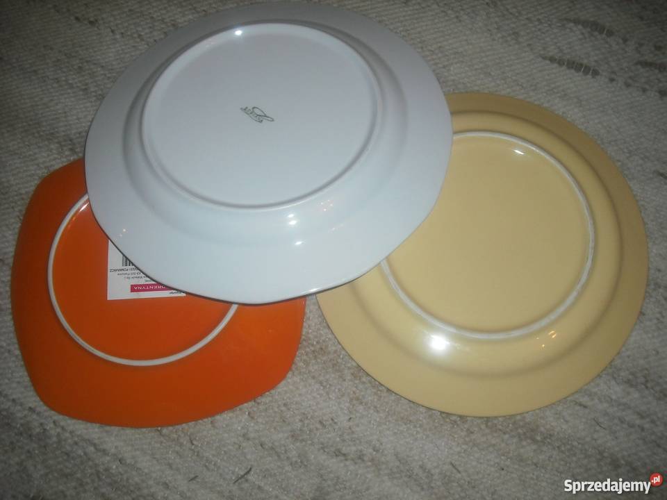 Komplet 4 talerze porcelanowe płaskie 4 kolory Warszawa