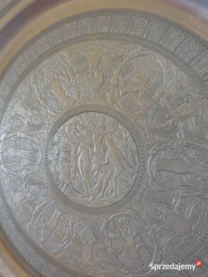 Duży cynowy talerz ozdoba dekoracja Żuromin