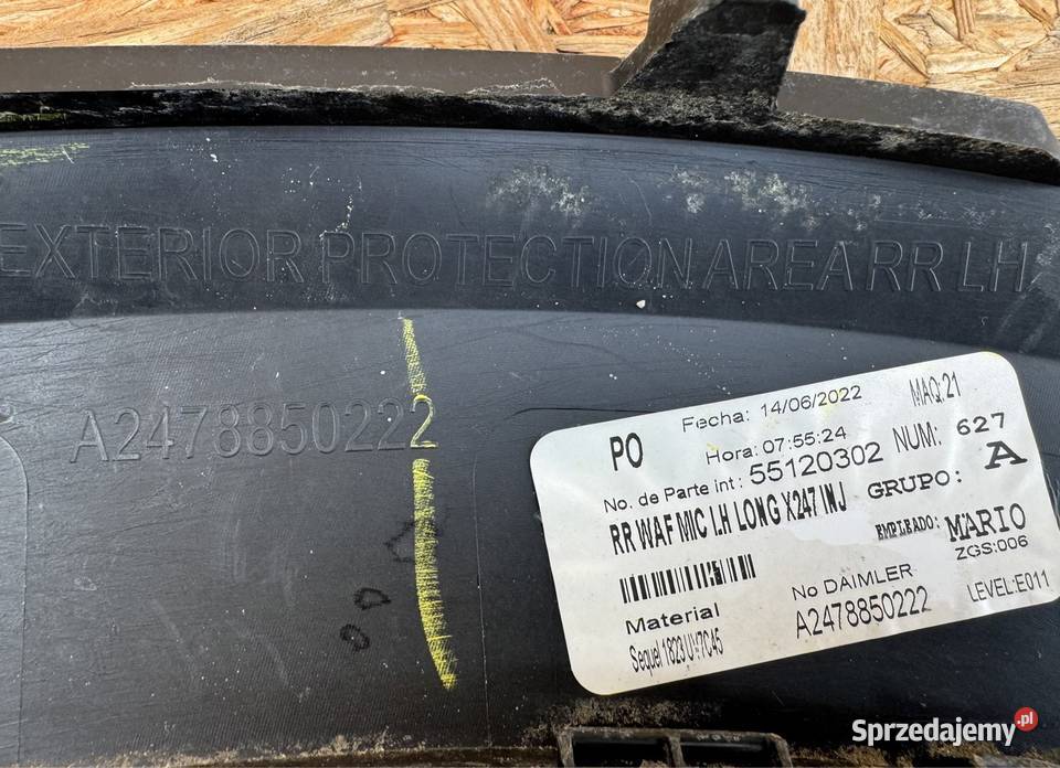 Listwa błotnika tył lewa lh MercedesBenz w247 Sieraków
