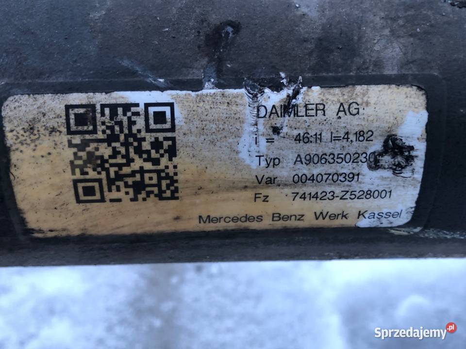 MOST DYFER TYŁ VW CRAFTER 30 50 20 109 0616 sprzedam