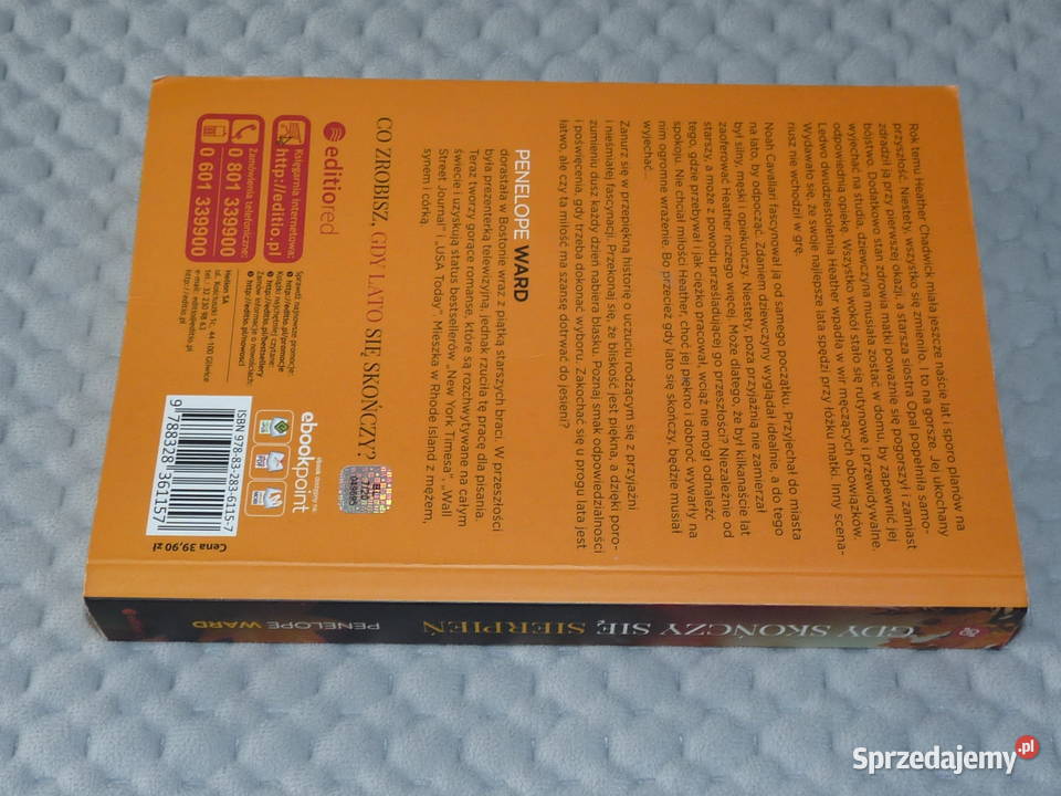 Gdy skończy się sierpień Penelope Ward romans Kraków sprzedam