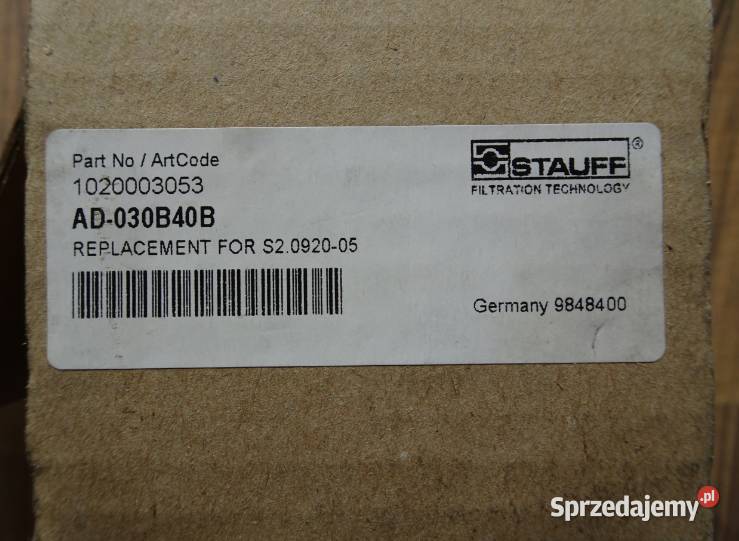 Filtr hydrauliczny 195X83 mm STAUFF AD030B40B Nowosiedlice