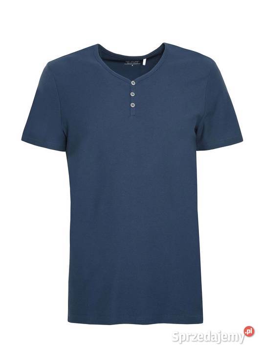 granatowy tshirt męski z guzikamiTop Secret małopolskie Olkusz
