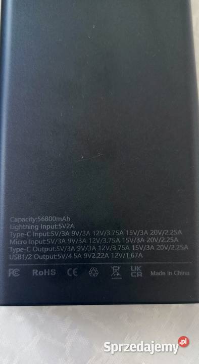Powerbank pojemność 56800mAh