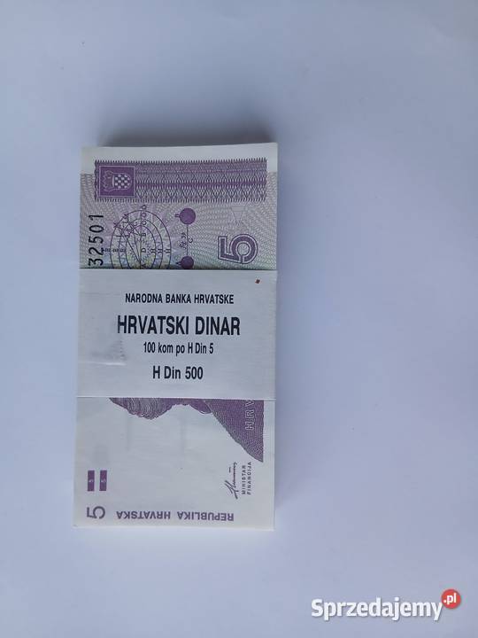 Paczka bankowa Chorwacja 5 dinara 1991 Katowice sprzedam