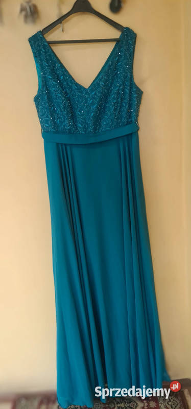 Szybka Wyprzedaż turkusowa wieczorowa sukienka