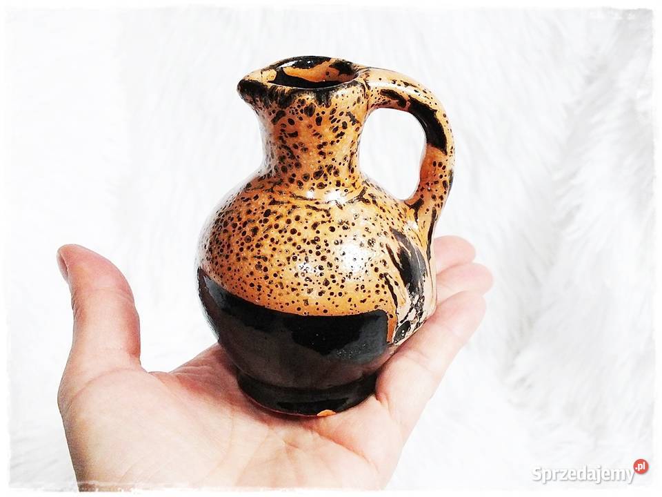 Stary Wazonik gliniany Lawa z lat 6070 Vintage Żary