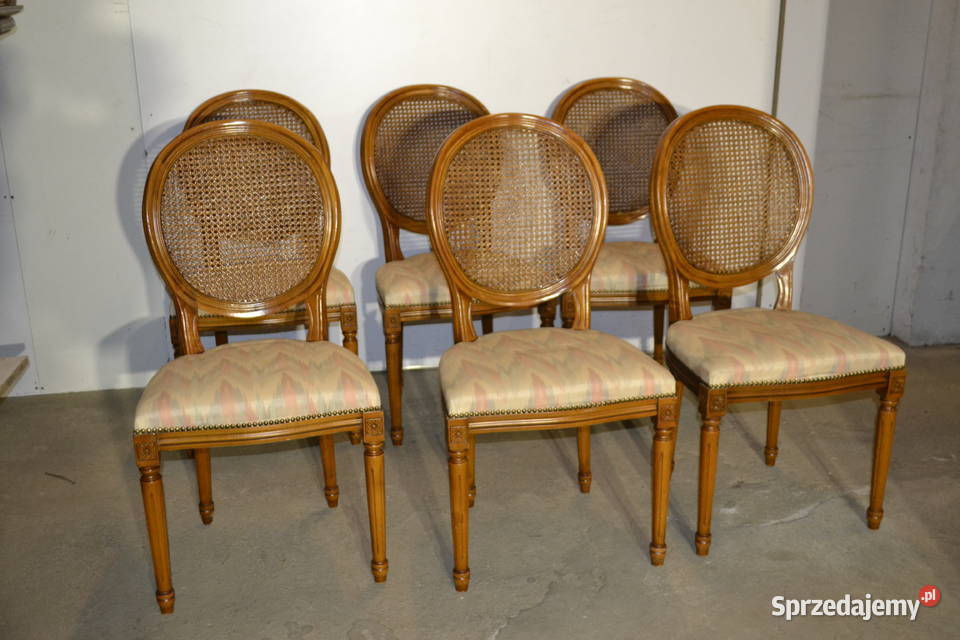krzesła medaliony rafia 6 Będzin