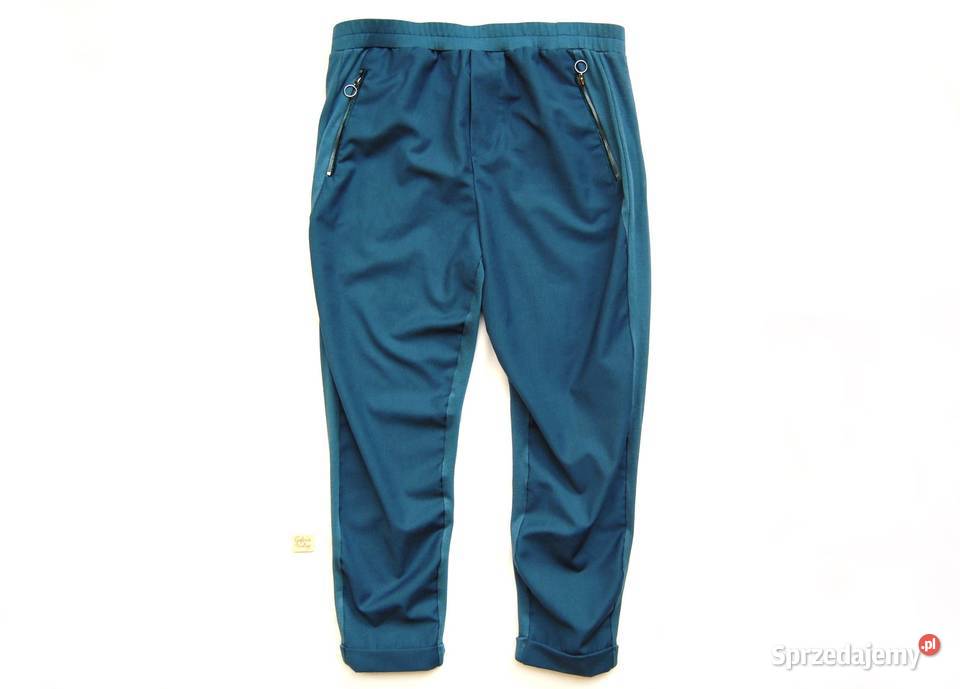 Spodnie damskie cygaretki Pulz Jeans 38 M morski Długie lubelskie Lublin