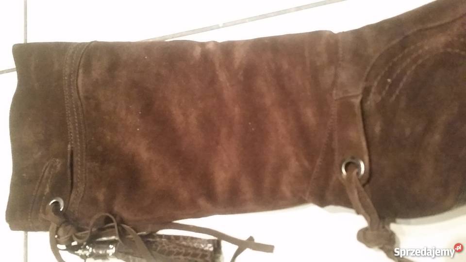 kozaki zamszowe na obcasie kobiece frędzle Kielce