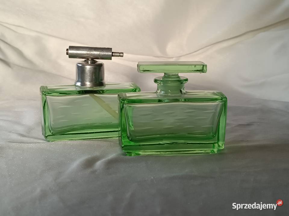 Komplet toaletowy 2 perfumerii z zielonego szkła zielony Jastrzębie-Zdrój