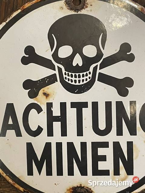 Tablica emaliowana Achtung Minen Kraków
