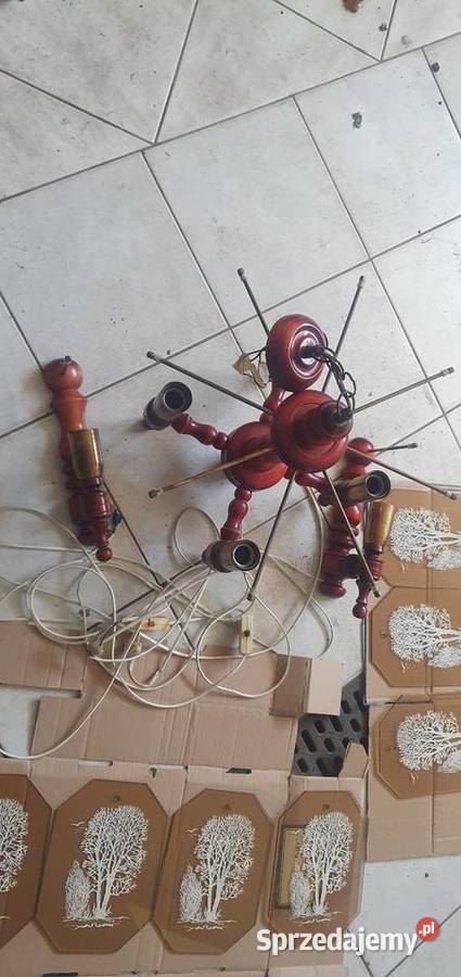 Żyrandol dwa kinkiety lata 7090 świętokrzyskie Kielce