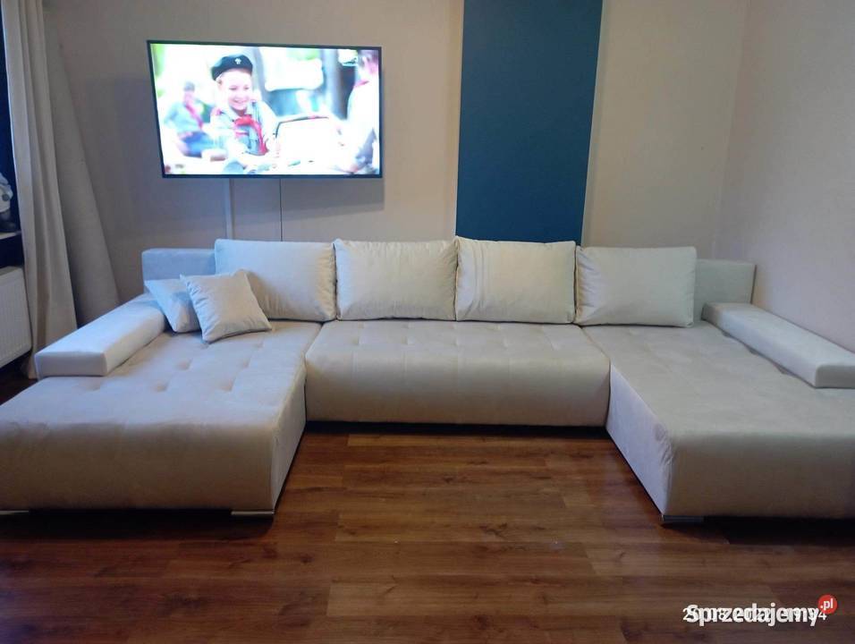 Duży narożnik rozkładany kanapa z funkcja spania Poznań