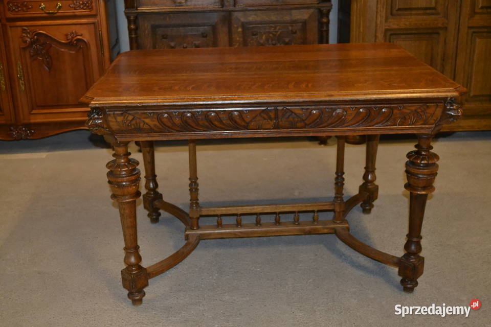stół neorenesansowy 1900 dąb Będzin