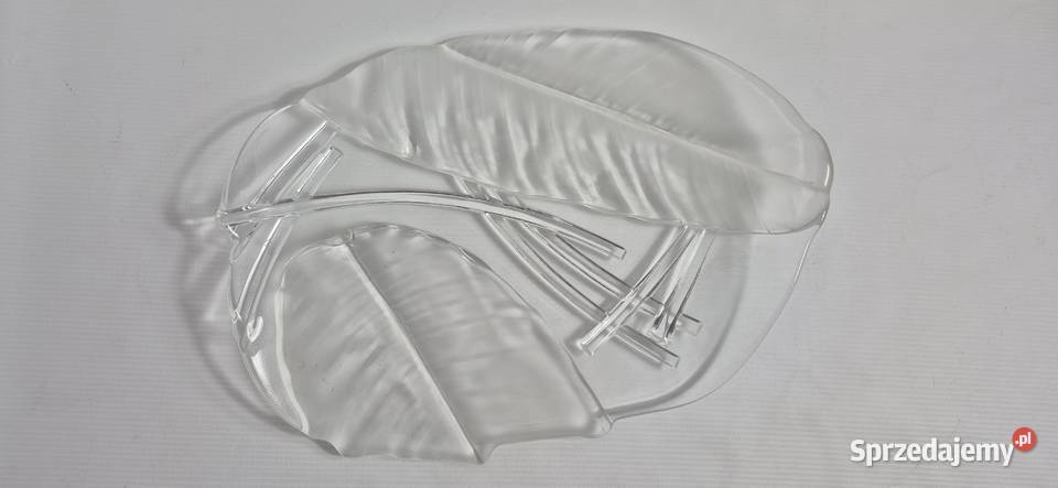 Elegancka Szklana Patera Motyw Liści 40 Biłgoraj