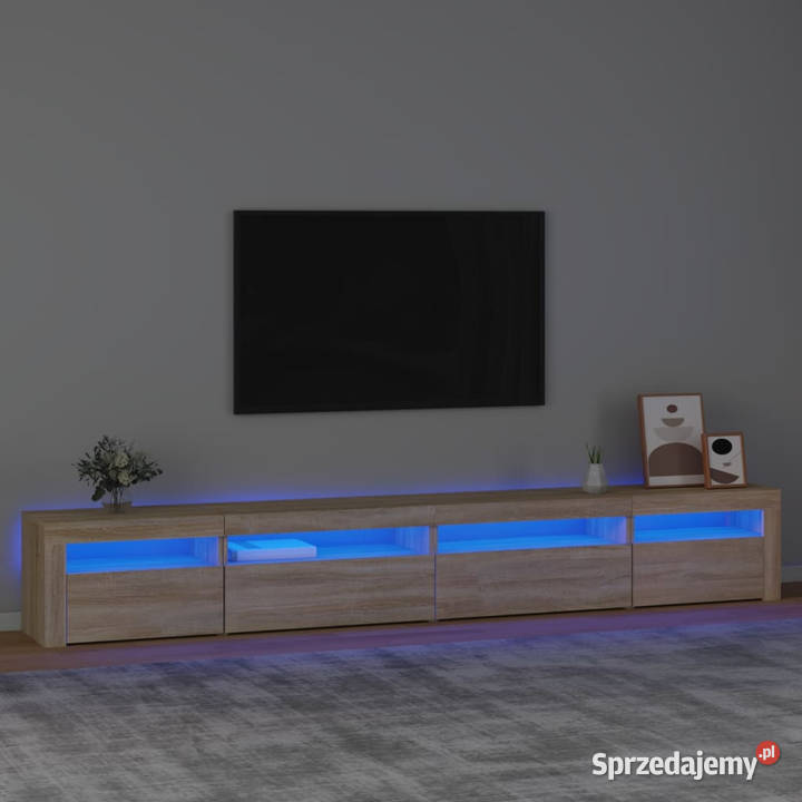 Szafka pod TV z oświetleniem LED dąb sonoma Warszawa