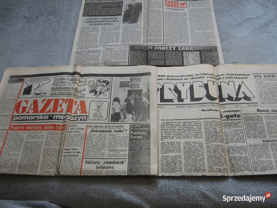 Stare gazety Trybuna i Gazeta pomorska z 1991r Olsztyn