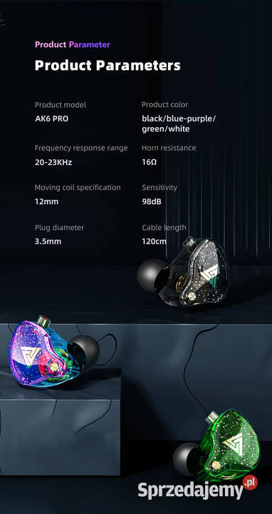 QKZ AK6 PRO słuchawki przewodowe HiFi z Warszawa